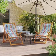 vidaXL Cadeiras de praia dobráveis 2 pcs tecido multicor