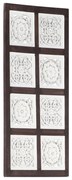 vidaXL Painel parede esculpido à mão MDF 40x80x1,5 cm castanho/branco
