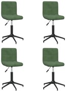 Cadeiras de jantar giratórias 4 pcs veludo verde-escuro