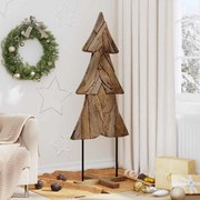 vidaXL Árvore de Natal Castanho 151 cm Madeira de teca maciça