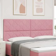 vidaXL Cabeceira Design de Diamantes Rosa 200 cm Veludo