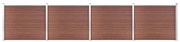 vidaXL Conjunto painel de cerca 699x146 cm WPC castanho