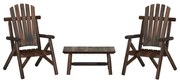 3 pcs conjunto lounge de jardim madeira de abeto maciça