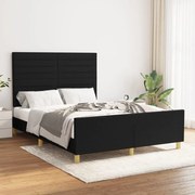 Estrutura de cama sem colchão 140x200 cm tecido preto