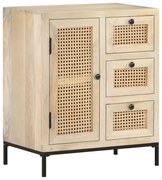 vidaXL Aparador 60x35x70 cm mangueira maciça e palhinha natural