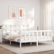 Estrutura de cama com cabeceira 160x200 cm madeira maciça