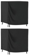 Capas móveis jardim 2pcs 116x100x120cm impermeável 420D preto