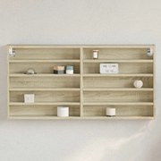 vidaXL Armário vitrine 100x8,5x50 cm derivados madeira carvalho sonoma