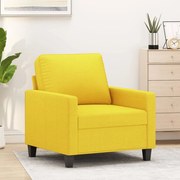 vidaXL Poltrona 60 cm tecido amarelo-claro