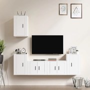 vidaXL Conjunto móveis de TV 5 pcs madeira processada branco