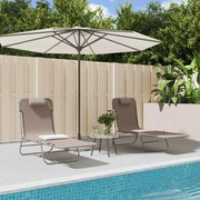vidaXL Espreguiçadeiras dobráveis 2 pcs textilene e aço castanho