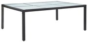 Mesa de jantar p/ exterior 200x150x74 cm vime PE preto