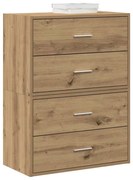 vidaXL Armários c/ 2 gavetas 2 pcs 60x31x40cm derivados madeira