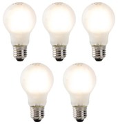 Conjunto de 5 lâmpadas LED E27 reguláveis vidro fosco 4W 320lm 2700K