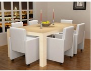 vidaXL Cadeiras de jantar 6 pcs couro artificial branco