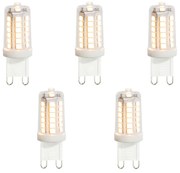 Conjunto de 5 lâmpadas LED G9 transparentes 3,5W 480 lm 3000K