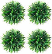 vidaXL Bolas artificiais de buxo com luzes LED 4 pcs verde 15 cm