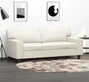 vidaXL Sofá de 2 lugares 140 cm couro artificial cor creme