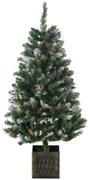 HOMCOM Árvore de Natal Artificial Nevada Altura 120 cm com 328 Ramos e Suporte Metálico Verde