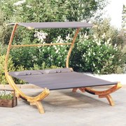 Espreguiçadeira Lotus com Toldo em Madeira Curvada - Design Moderno