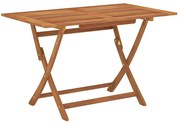 vidaXL Mesa de jardim dobrável 120x70x75 cm madeira eucalipto maciça
