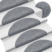 vidaXL Tapetes de escada autoadesivos 10 pcs 56x17x3 cm cinzento-claro
