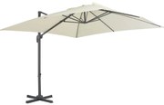 vidaXL Guarda-sol de jardim cantilever com mastro de alumínio 300x300 cm areia