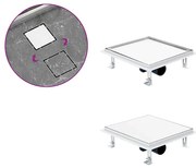 vidaXL Ralo chuveiro tampa plana/inserção ladrilho 28x28 cm aço inox.