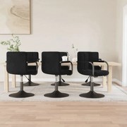 vidaXL Cadeiras de jantar giratórias 6 pcs veludo preto