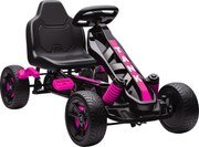 AIYAPLAY Kart a Pedais para Crianças com Embraiagem Automática Travão e Rodas Antiderrapantes em EVA 100x59x60,5 cm Rosa | Aosom Portugal