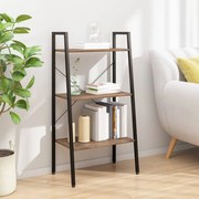 vidaXL Estante de pé 3 prateleiras 56x35x108 cm castanho-escuro/preto