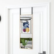 vidaXL Espelho para porta 30x80 cm vidro e alumínio dourado