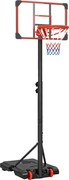 SPORTNOW Tabela de Basquetebol com Altura Ajustável 178-208 cm Rodas Base Recarregável para Exterior 75x56x210-240 cm Vermelho e Preto | Aosom Portugal