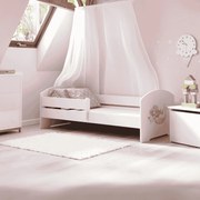Cama infantil sereia branca LUK 160x80 com grades - colchão e estrado incluído