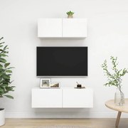 2 pcs conjunto de móveis de TV contraplacado branco