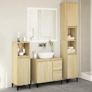 vidaXL 3 pcs conj. móveis casa banho derivados madeira carvalho sonoma