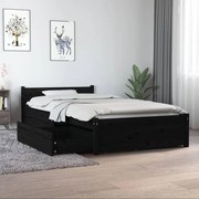 vidaXL Estrutura de cama c/ gavetas 90x190 cm Single preto