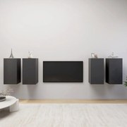 vidaXL Móveis de TV 4 pcs 30,5x30x60 cm derivados de madeira cinzento