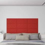 Painel parede 12 pcs 60x30 cm couro art. 2,16 m² vermelho tinto