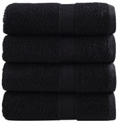 vidaXL Toalhas de bidé premium SOLUND 4 pcs 30x50 cm 600 gsm preto