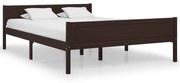 Estrutura de cama 160x200 cm pinho maciço castanho-escuro