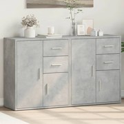 vidaXL Aparadores 2 pcs 60x31x70 cm derivados madeira cinzento cimento