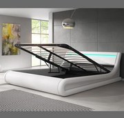 Cama Hidráulica com Arrumação "Patricia" - 160x200 cm - Branco - Polip