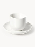 Chávenas de café expresso em porcelana com pires Nessa, 4 uni.
