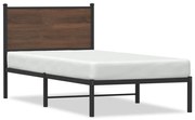 Estrutura cama com cabeceira 90x190 cm metal carvalho castanho