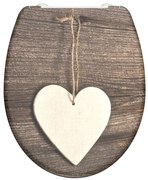 SCHÜTTE Assento sanita c/ fecho suave WOOD HEART duroplast estampado