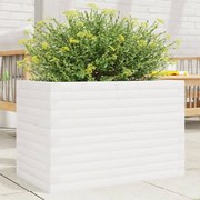 vidaXL Vaso/floreira de jardim 70x40x46 cm madeira pinho maciça branco