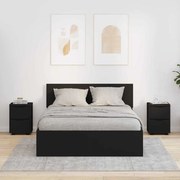 vidaXL Mesas de cabeceira com gaveta 2 pcs Preto 30,5 x 30 x 43 cm