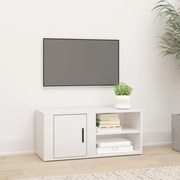 vidaXL Móvel de TV 80x31,5x36 cm derivados de madeira branco brilhante