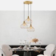 Chandelier Teldamla – Dourado Brilhante – 47 x 47 x 120 cm